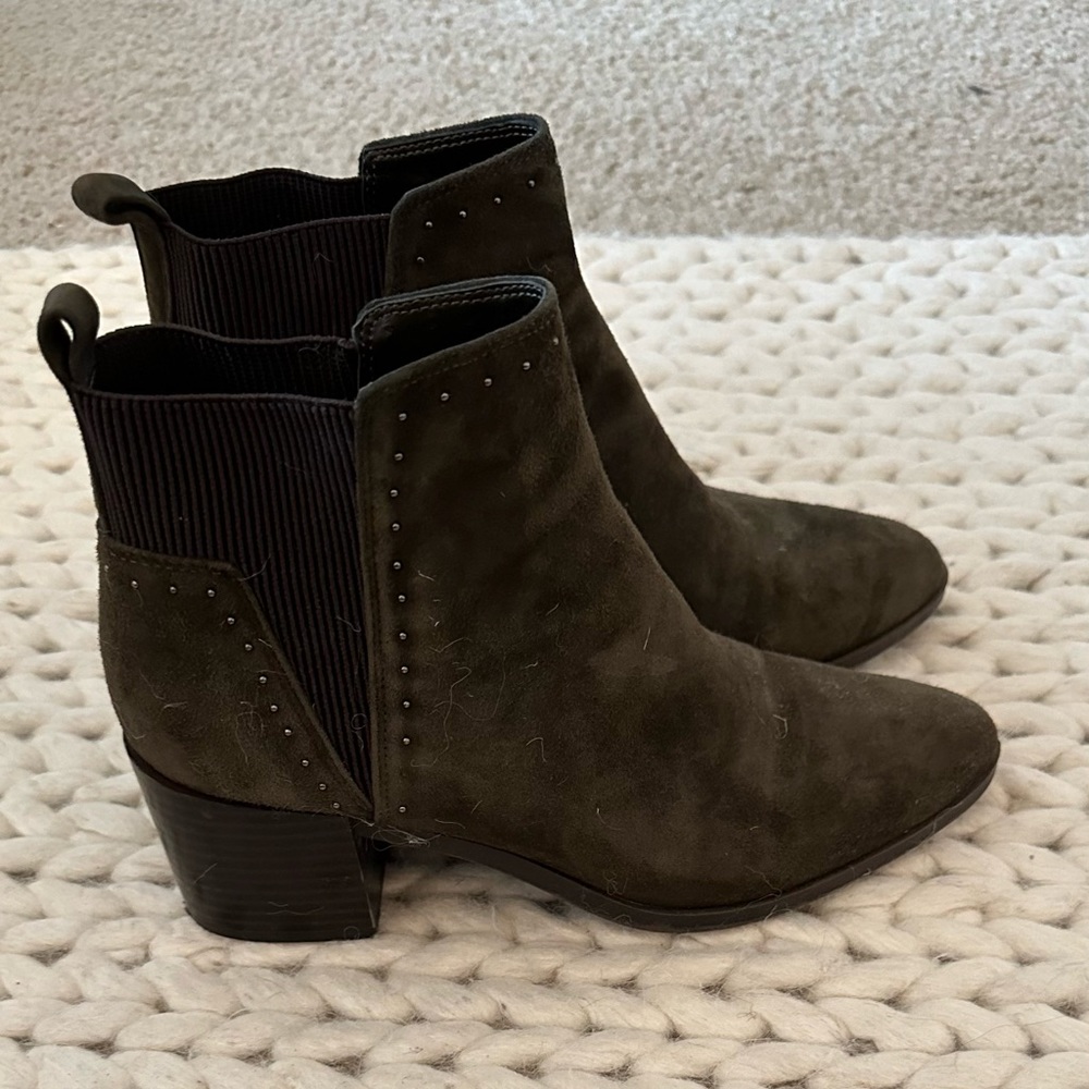 Nine West Olive Green Suede Bootie